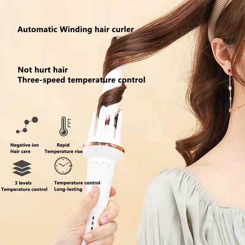 Automatic Rotating Curling Iron Tool Curler Electric Ceramic Heating Curler W241231