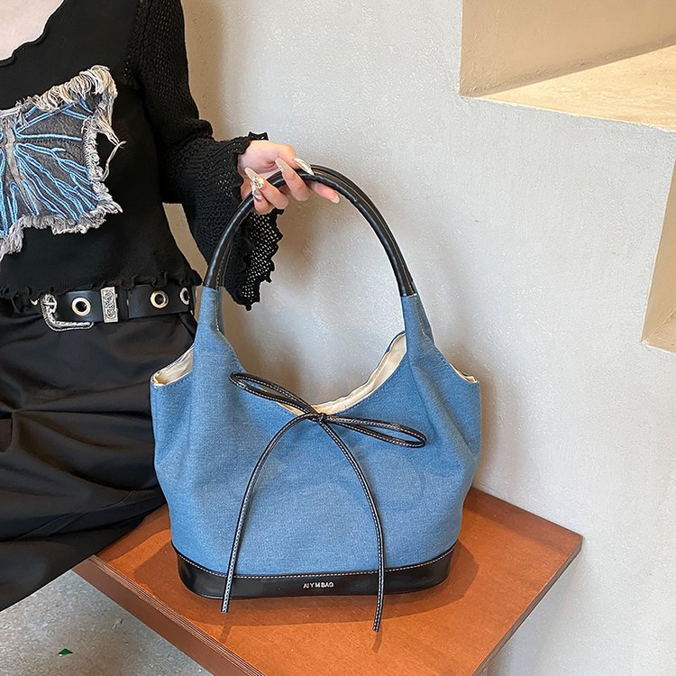 2025S Fashion Designer Women Korean Version Vintage Style Canvas Tote Bag Large Capacity Commute Free Shipping