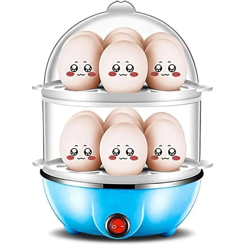 Egg Cooker14 Capacity Electric Cooker Perfect Hard Boiled Makerfor EggsSteaming Shelf for Vegetables 240830
