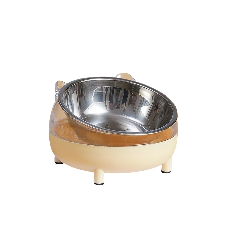 Raised Stainless Steel Food Bowls, Non-Slip Crash Elevated Cat and Dog Feeding Supplies, Safe Guard Neck, Puppy Supplies