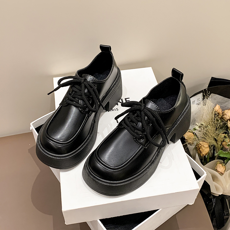 Spring New 2024 New Black Platform Flats Women Loafers Slip On Boat Shoes Designer Quality Casual Leather Oxfords