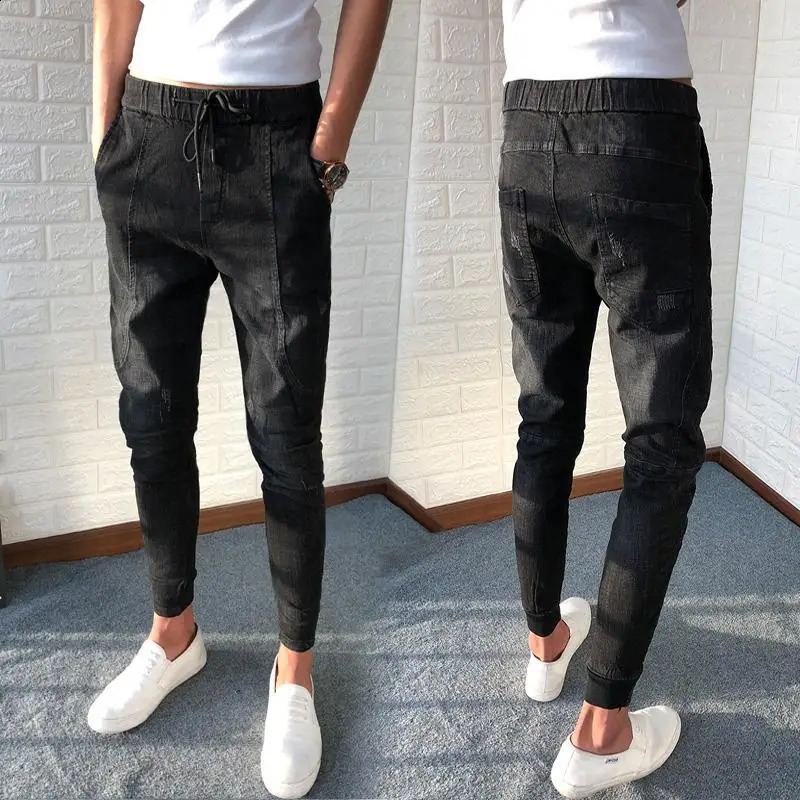 Winter Brushed Pants Men Plush Thicken Slim Korean Style Clothing Streetwear Man Denim Male Trousers 240826Z