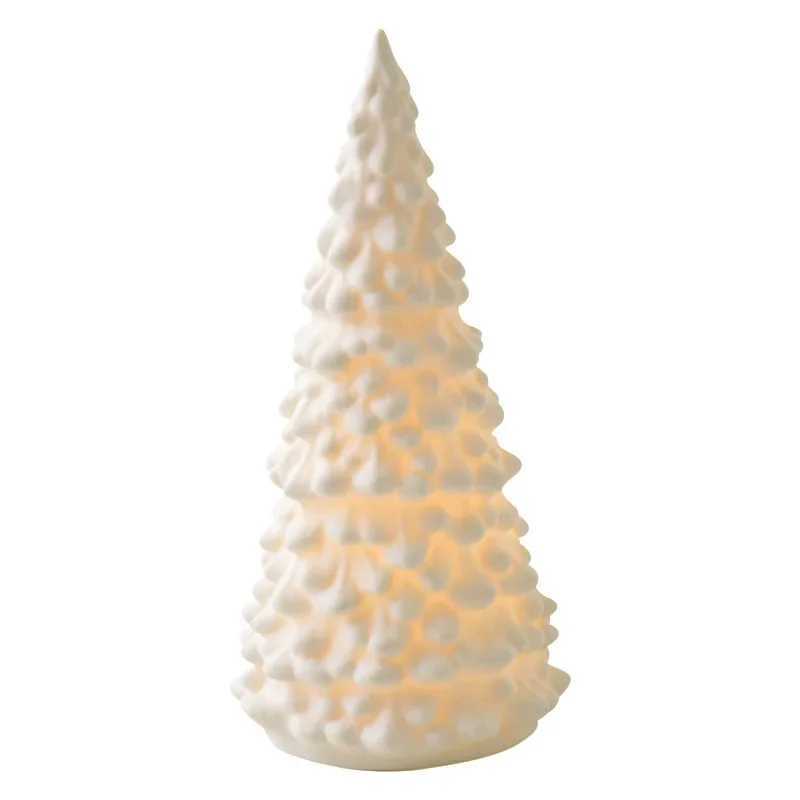 Decorations Nordic Creative Ceramic Tree Desktop Ornaments Glowing Little House Snowman Christmas Gift Q240829