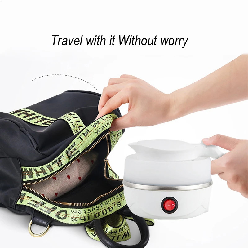 Household Travel Folding Kettle 600Ml Electric Portable Boiling Pot 110V220VTravel Water Boiler Kitchen Appliances 240830