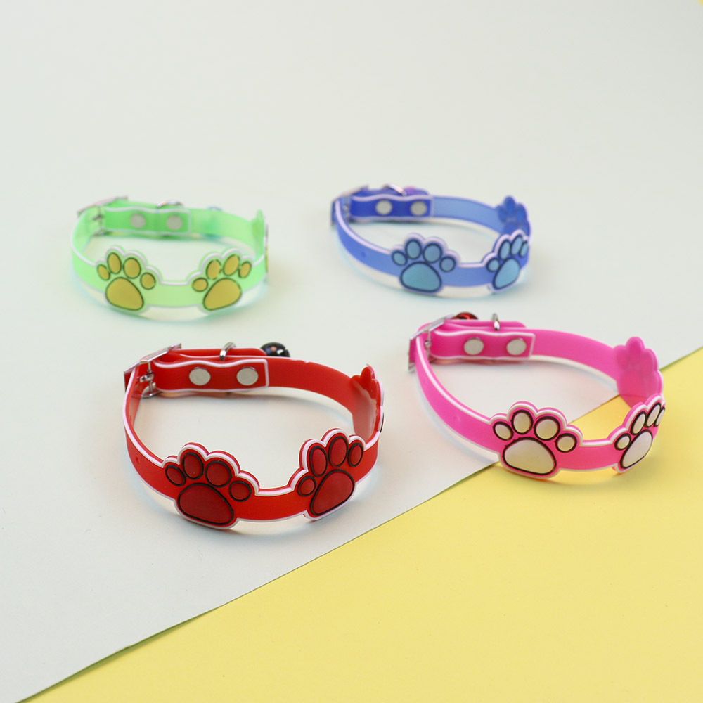 Cat Dog Collar with Bell Big Feet Puppy Collar Adjustable Pet Safety Collar Pet Grooming Accessories for Small Dogs Cats Kitten