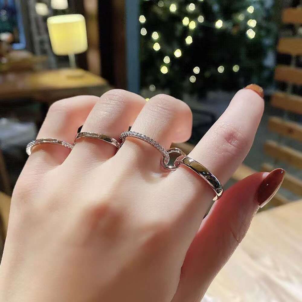 Stacking K gold Four piece Rings for women men spinelli kilcol rings with Dia Ring overlapping designer jewelry Open ring average size