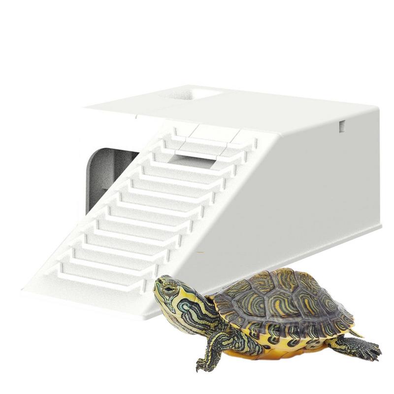Turtle Basking Platforms Wear Resistant and Stable Reptile Hideout Climbing Platforms Shelter House with Filter Water Design