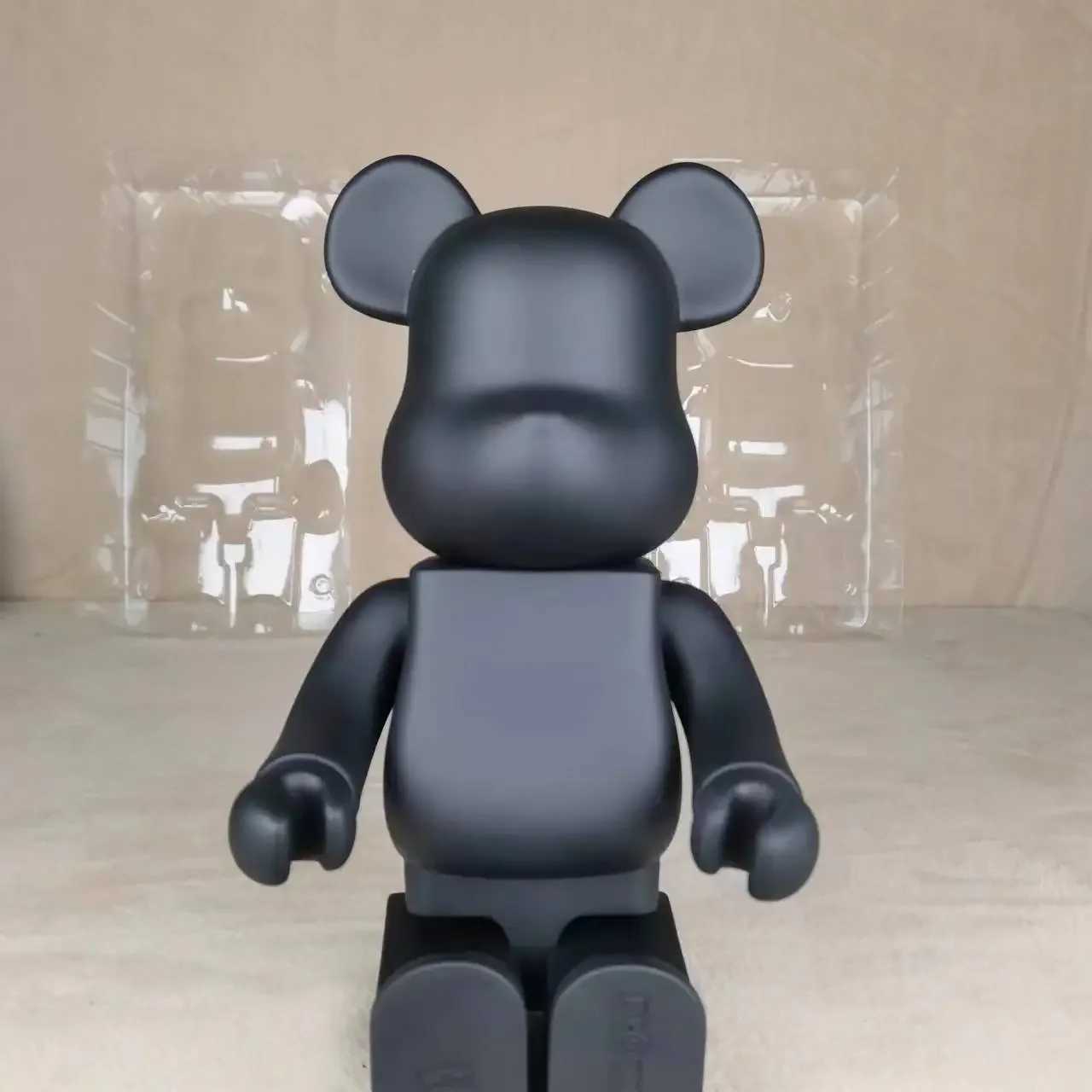 Decorative Objects Figurines High quality black and white bear DIY assembly 28cm Milky Way painting bear 3D model mini brick toy T240829