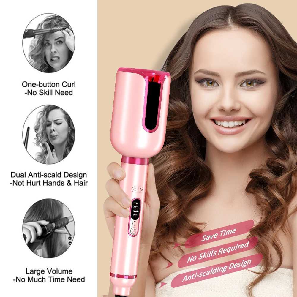 Fancy curling iron automatic curling iron anti tangling ceramic rotating curling iron large groove styling equipment W240830