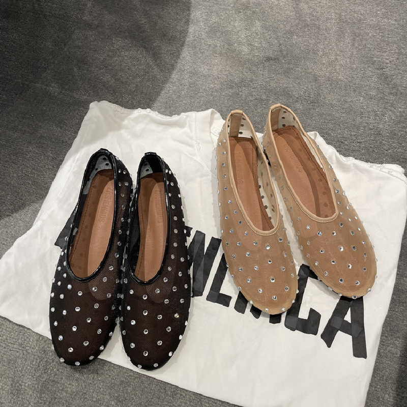 Mary 6e68c Women's Crystal Jane Fashion Studded Brand Hollow Casual Flat Ballerina Shoes dh5684029