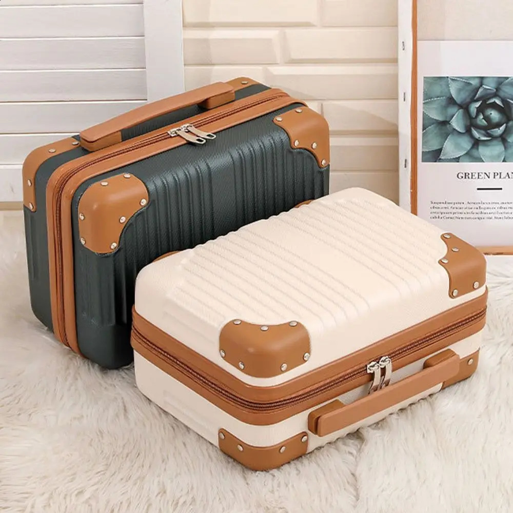 14 inch Mini Travel Suitcase Cosmetic Box Hand Luggage Organizer Makeup Case Small Password Boarding 240830