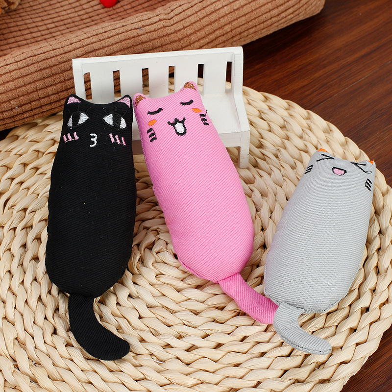 Teeth Grinding Catnip Toys Funny Interactive Plush Cat Toy Pet Kitten Chewing Vocal Toy Claws Thumb Bite Cat mint For Cats hot