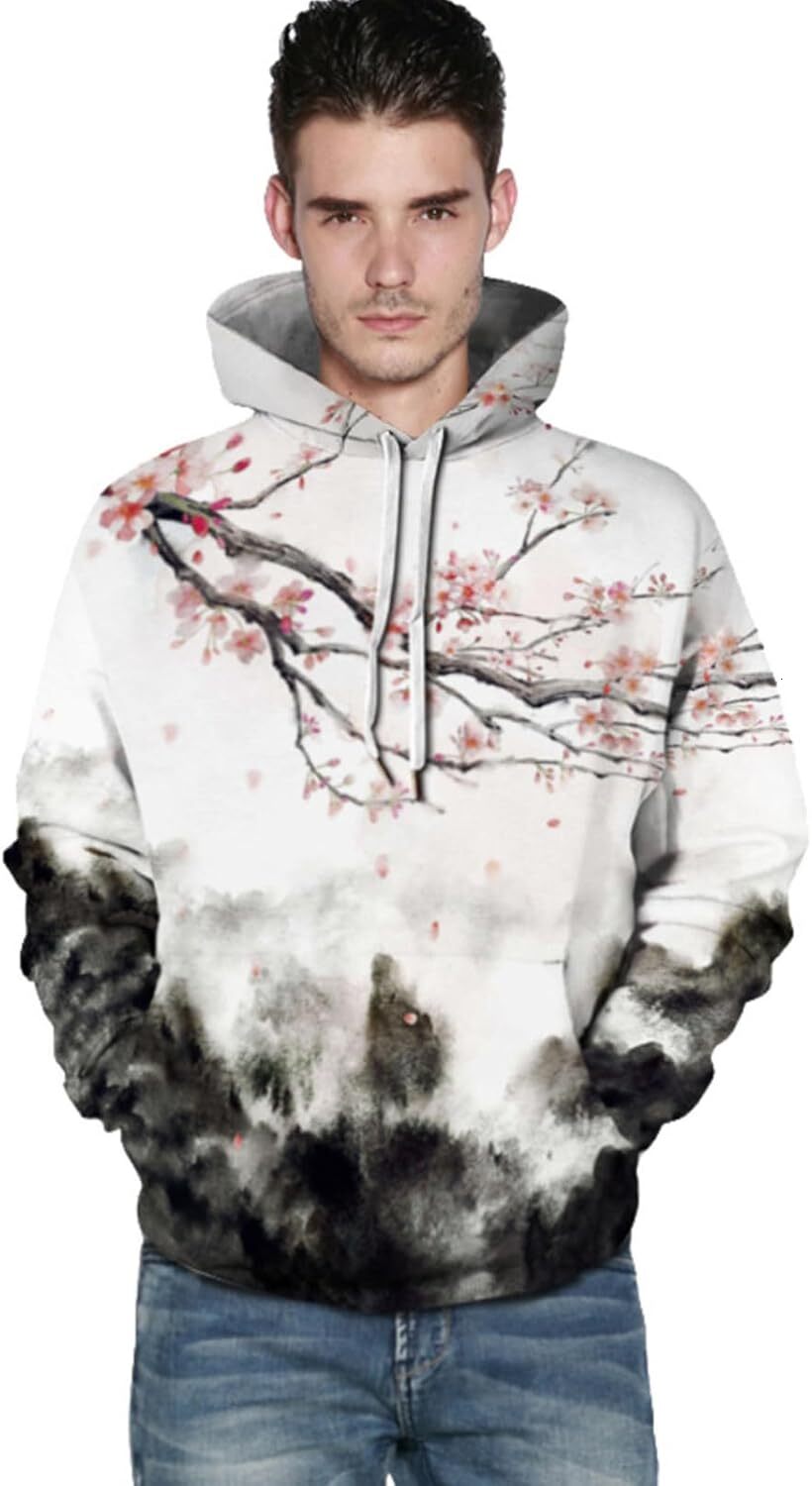 Hoodie for Mens Womens Hoodies Novelty 3D Funny Pullover Hoodie Sweatshirts with Pockets Graphic Hoodies sweatshirt Pullover Long Sleeve