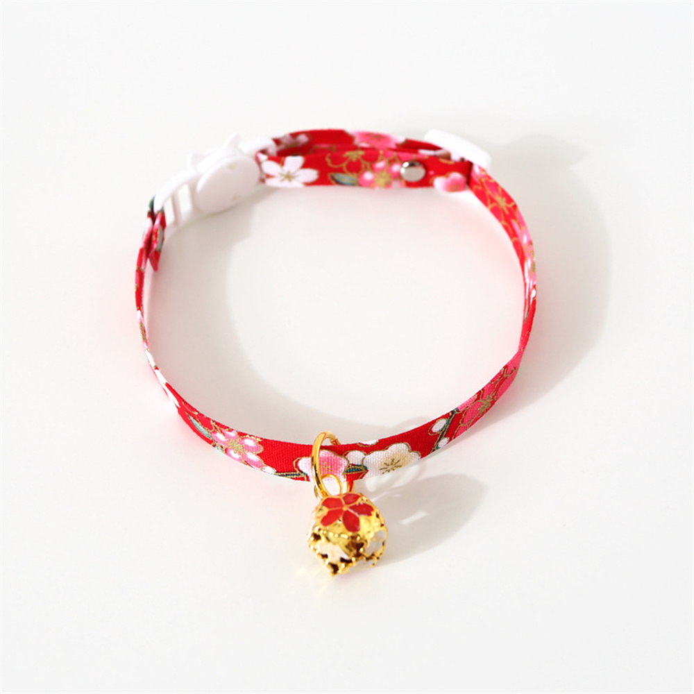 Kitten Collar Adjustable Kimono Printed Pet Collar with Metal Bell To Prevent Lost Pet Accessories Product for Cats and Puppies