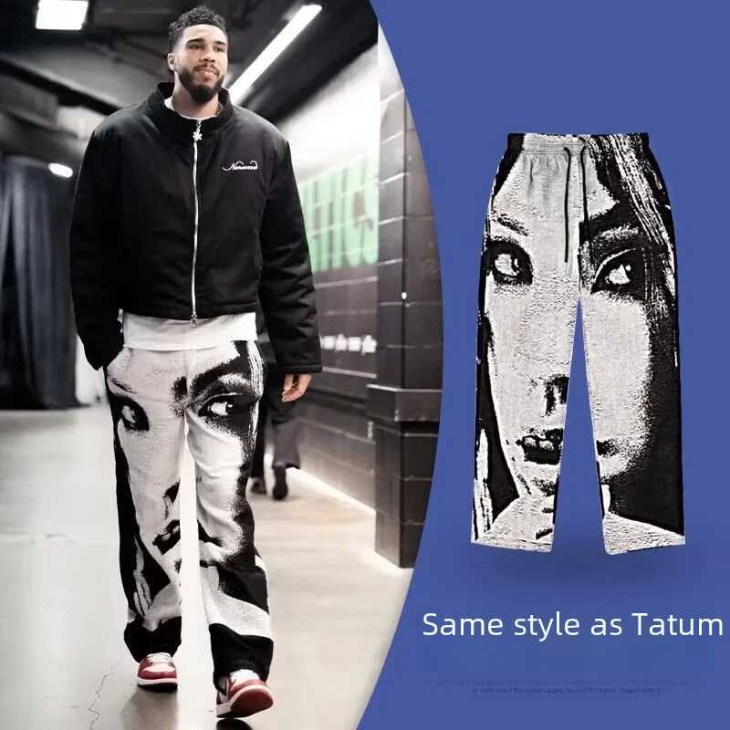 Men's Pants Trendy Black Casual Pants For Men Hiphop Versatile Straight-leg Pants American Style High Strt Fashion Y240830KSXN