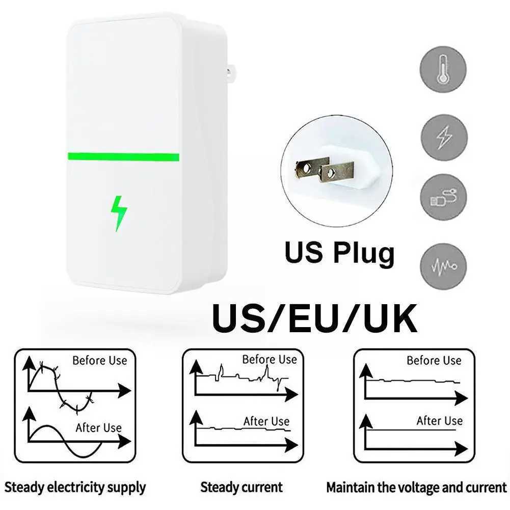 Home Power Energy Power Saving Box Socket Power Stop Adapter UK Energy Equipment EU White Energy Saving Plug US Factor Colo E4R5 M240831