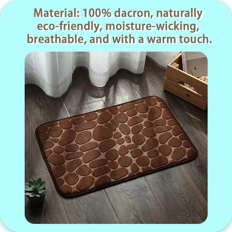 Bath Mats Cobblestone Embossed Mat Non-slip Carpets Water Absorption Washable Bathtub Floor Rug Shower Doormat Bathroom Decor Brown