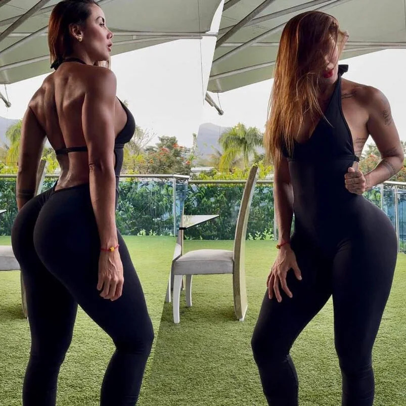 Cloud Rise SEXY Girl Backless Jumpsuit Workout Bodysuit Women Gym Sports Overall Sportswear Fitness Yoga Suit Outfit 240820