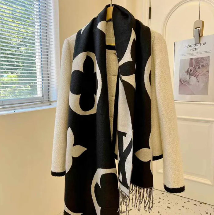 Designer Classic Checkered Thick Cashmere Western Fashion Tassel Shawl Men And Women Winter Warm Scarf 9Bbf