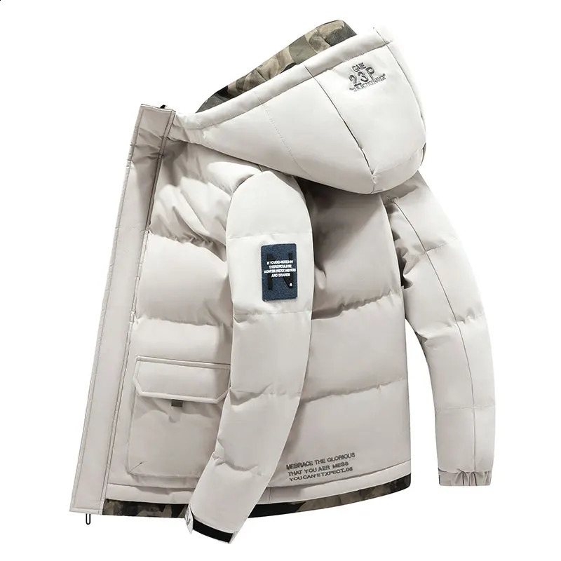 M5XL winter windproof parkas jacket mens warm hooded thick multi pocket down highquality 240830