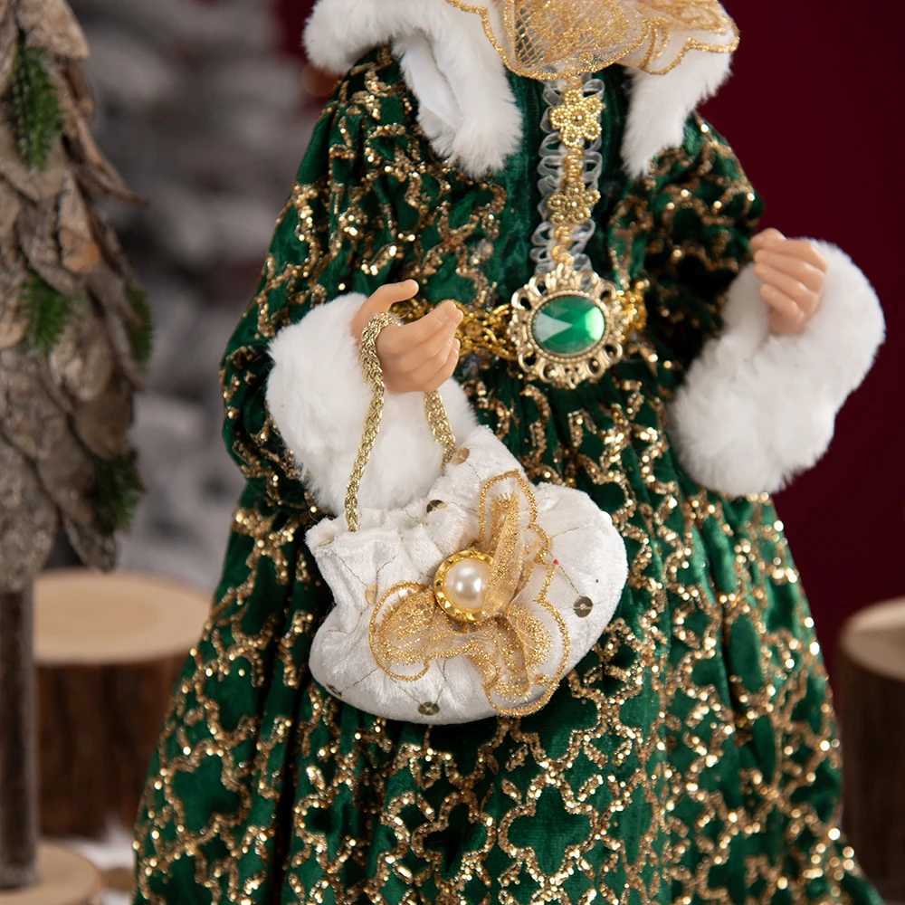 Christmas Decorations 48cm Christmas New Santa Claus Grandma Doll Decoration Scene Layout T240830