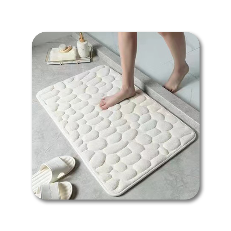 Bath Mats Cobblestone Embossed Mat Non-slip Carpets Water Absorption Washable Bathtub Floor Rug Shower Doormat Bathroom Decor