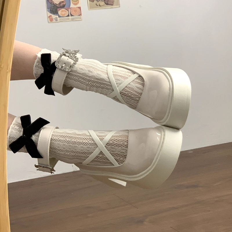 2025 new for Shoes Women Fashion Buckle Women's Pumps Autumn Mary Jane Round Toe Shallow High Heel Pump Female Dress Chunky Heels S df2f 's 