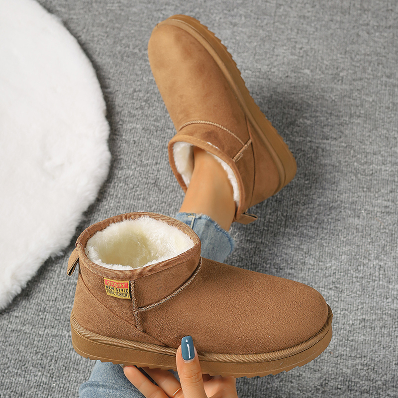 Thick Plush Platform Snow Boots Women 2024 Slip On Faux Suede Ankle Botas Mujer Winter Keep New Warm Fur Cotton Shoes Woman