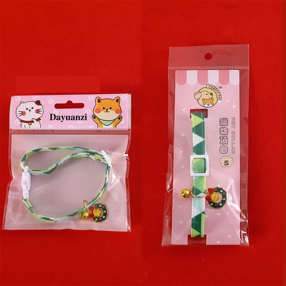 Christmas Cat Collar,adjustable Pet Collars with Christmas Pendant Collar,anti-suffocation Buckle & Bell,cat & Puppy Accessories