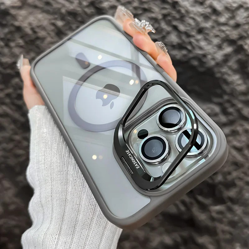 Magnetic Shockproof Phone Case iPhone 15 14 13 12 11 Pro Max For Magsafe Funda Stand Glass Lens Protector Back Cover 31e cac5 32a