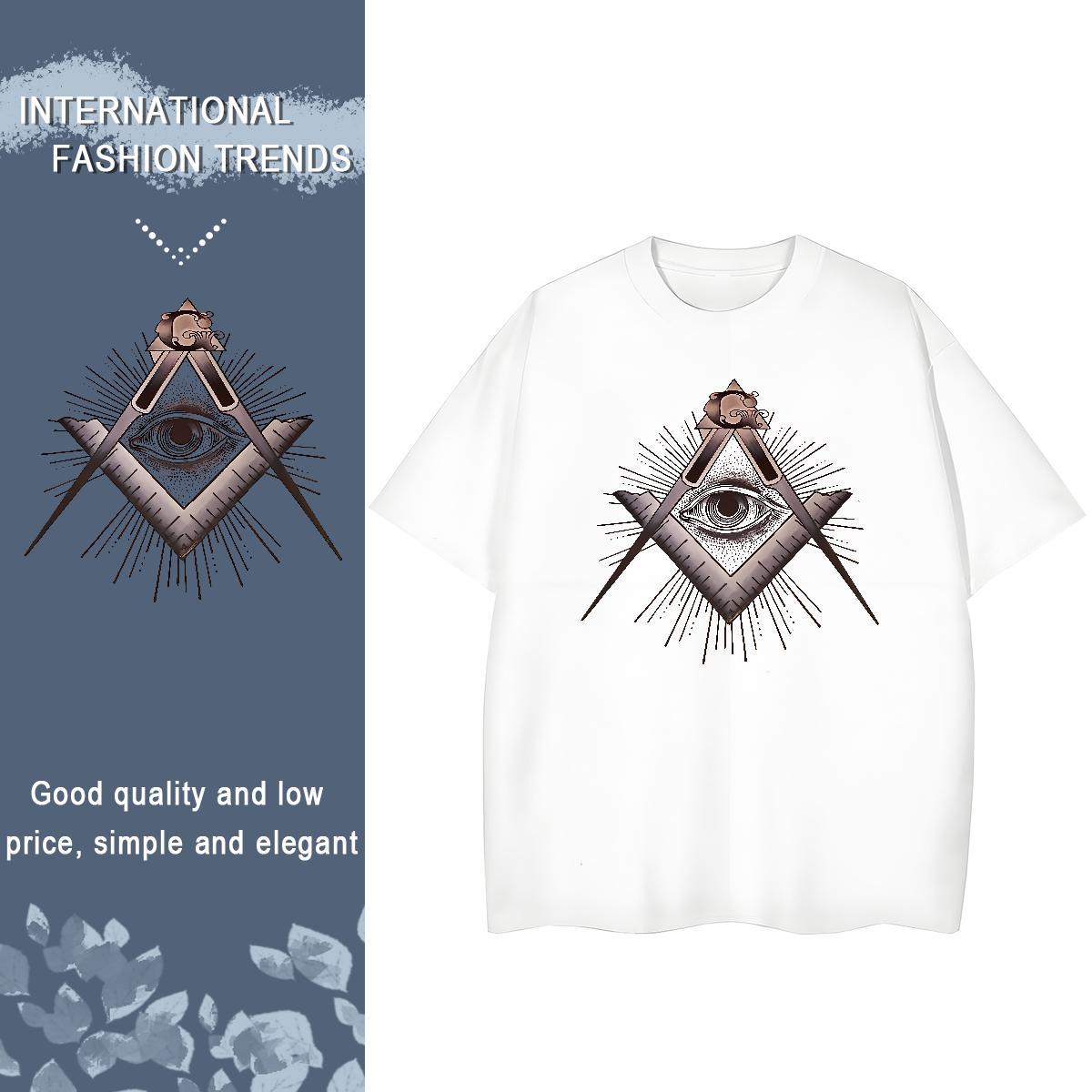 Fashion Casual Women T Shirts 230g Pure Cotton Breathable Hip Hop eye of the devil Women Tees Unisex DIY Anime Printed Polos