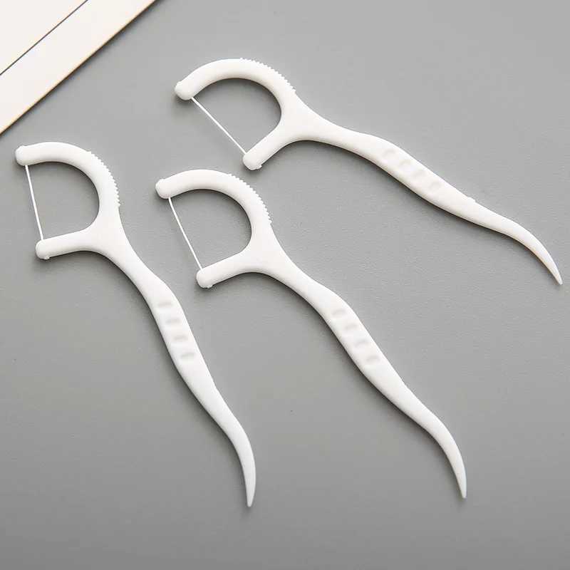 50pcs Disposable Dental Flosser Interdental Brush Teeth Stick Toothpicks Floss Pick Oral Gum Teeth Cleaning Care 7.5cmXJ240830