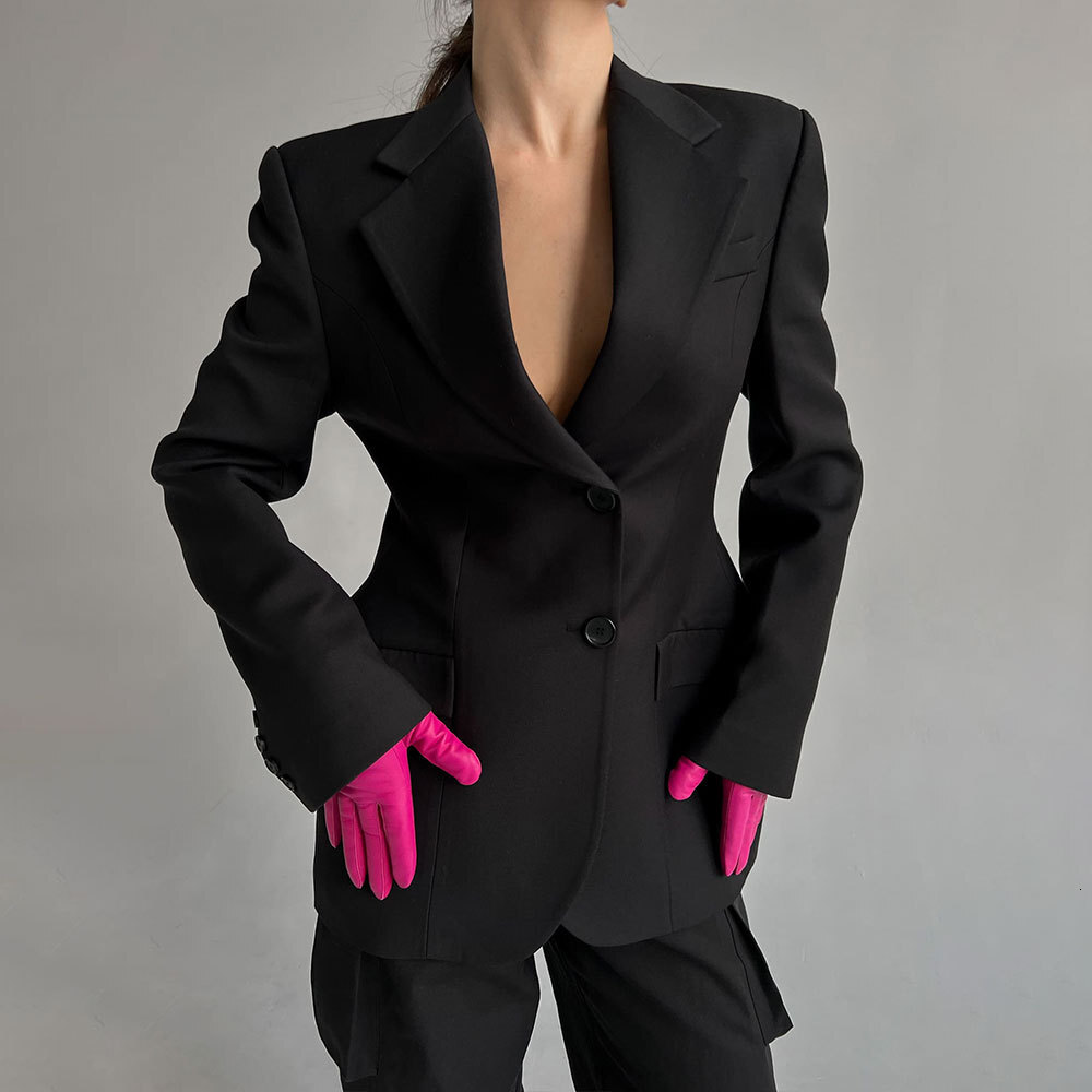 Autumn and Winter V-neck Waist Cinched Suit for Women with a High-end Feel Ins Slim Fit Suit Light Design Suit Jacket