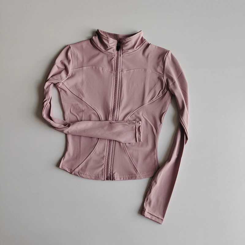 Outdoor sports long sleeved ultra-thin womens yoga clothes quick drying zipper cardigan stand up collar running fitness jacket top W250326