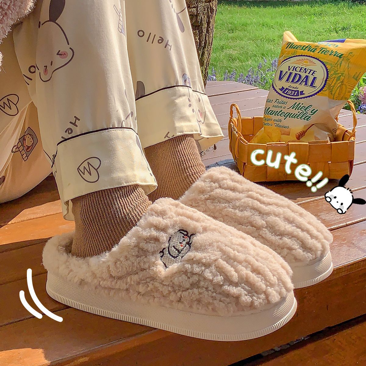 Winter New Cotton Slippers Women Men Home or Shoes Soft Plush Cute Cartoon Anti-slip Couples Indoor House Warm Slipper Indo