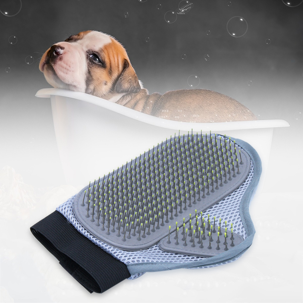 Dog Massage Gloves Soft Bristles Pet Hair Remover Gloves Comfortable Pet Cleaning Mitt for Small Medium Large Dogs & Cats