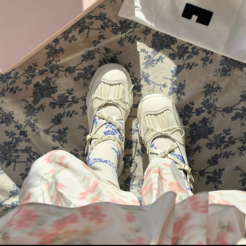 Autumn Chunky Sports 5902f Women Shoes Fashion Shallow Butterfly-knot Platform Sneakers Ladies Casual Flats Outdoor Mary Jane Shoe