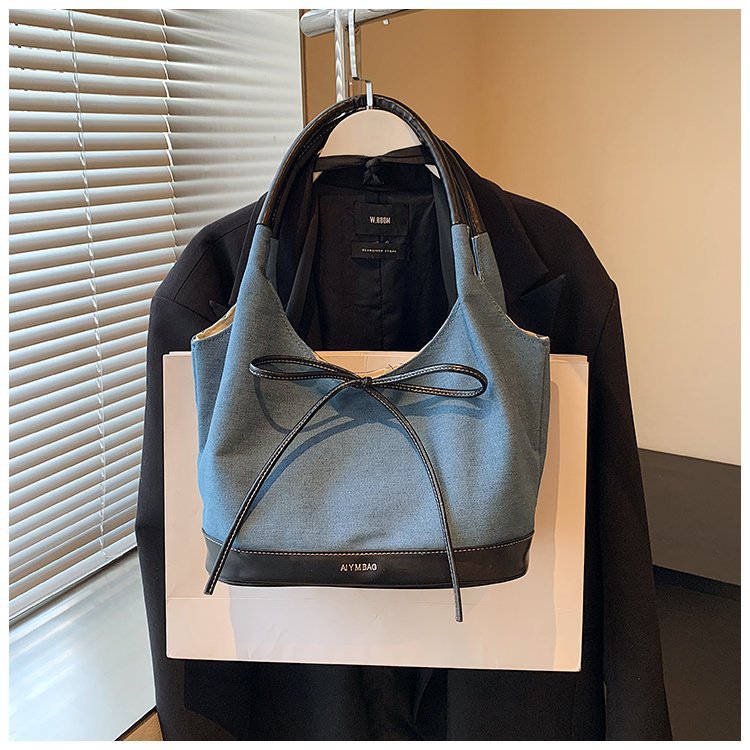 2025S Fashion Designer Women Korean Version Vintage Style Canvas Tote Bag Large Capacity Commute Free Shipping