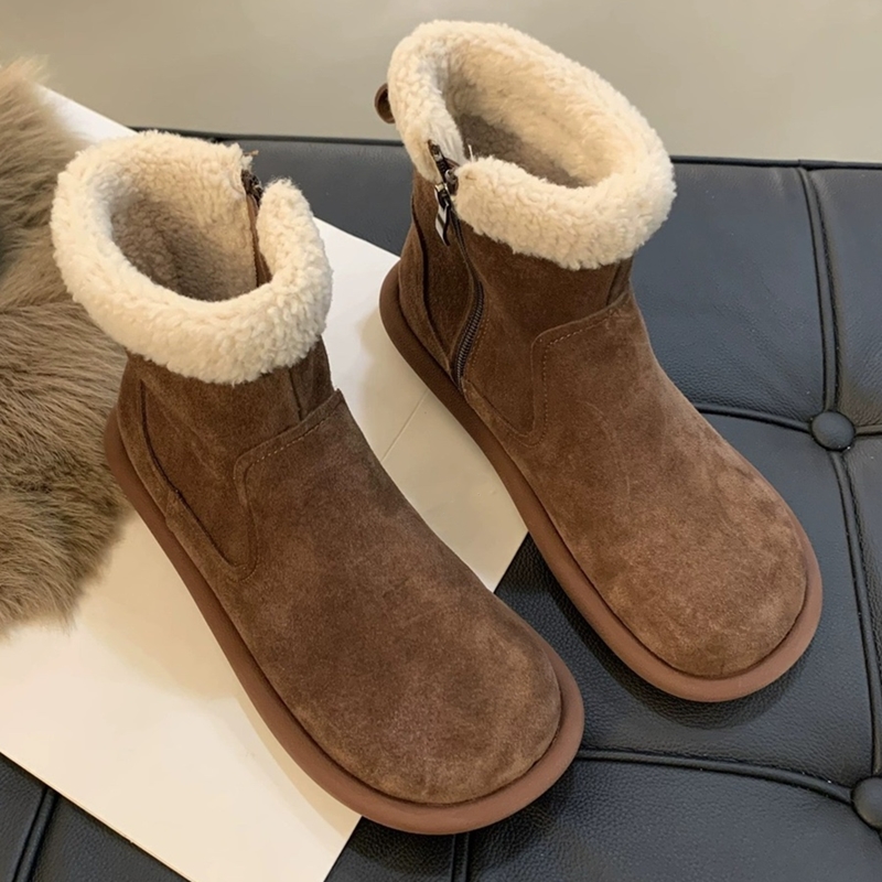 Women's AIYUQI Snow 2024 New Flat Non-slip Women Ankle Warm Winter Shoes Female Boots 054b