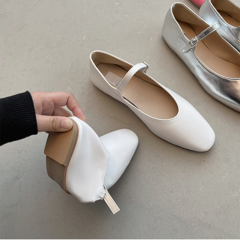Shoes Women Flats Leather Sneakers Retro Round Toe Simple Slip On Ballet Shoes Elegant Shallow Lightweight Zapatos De Mujer