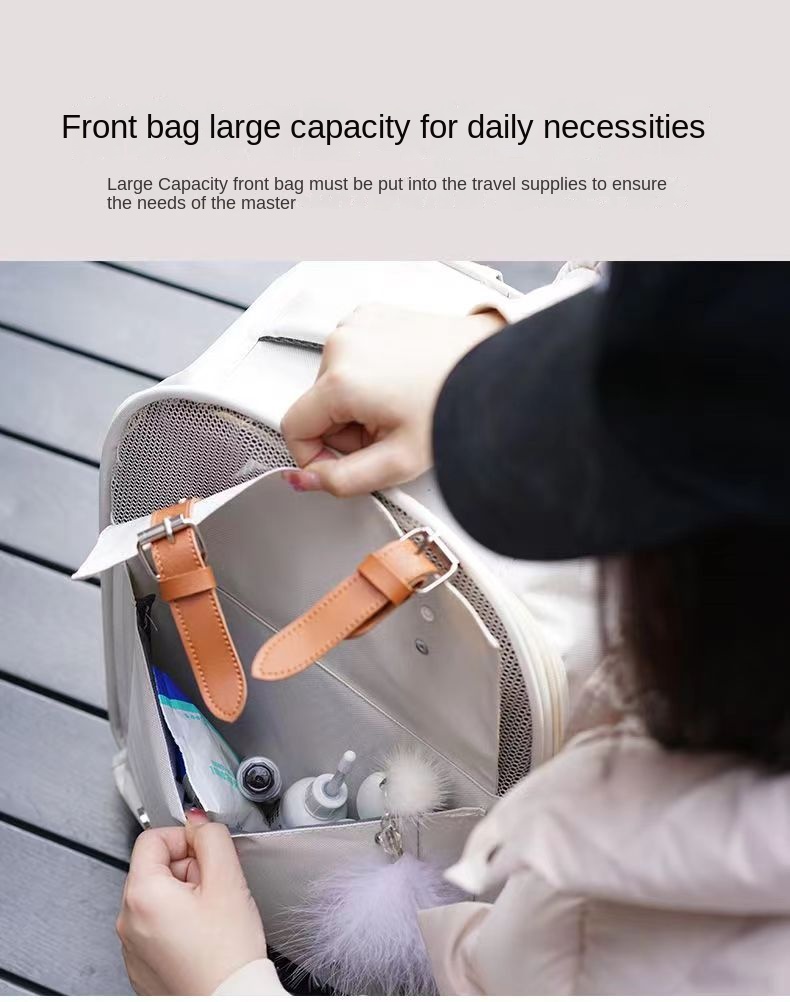 Large Capacity Breathable Cat Carriers Goes Out Bags and Takes The Cat Bag To Ventilate Backpack Pure Color Fashion Pet Backpack