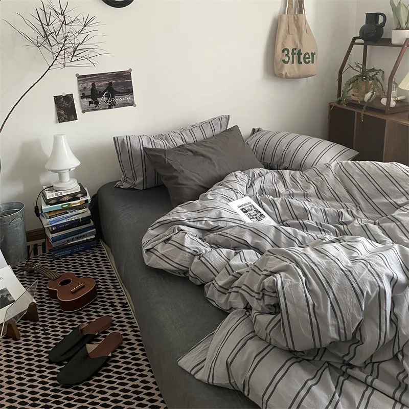 100% cotton duvet cover 220x240 large Nordic hammock linen 240830