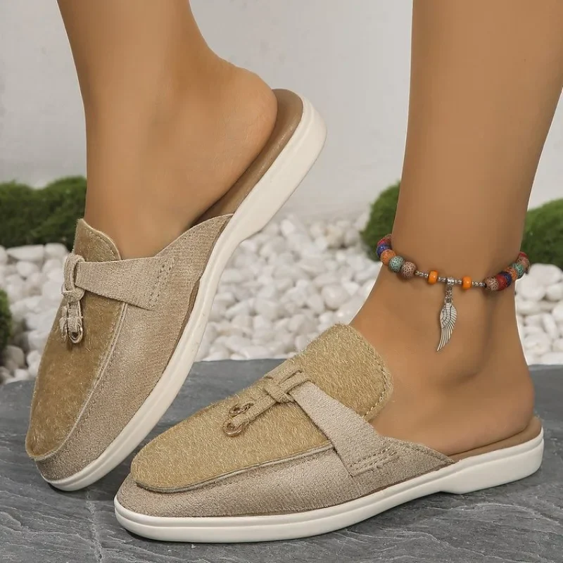 2025 new Loafers New Women Slip on Ladies Flats Brand Spring Autumn Casual Flat Leather Cashmere Single Shoes Plus Size 43 c734