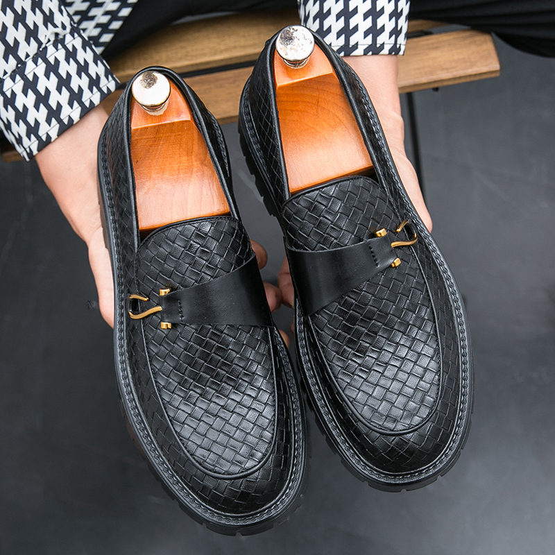 Loafers Thick Bottom Fashion Black Casual Shoes for Men Oxford Shoes Luxury Brand Formal Business Shoes Slip-on Driving