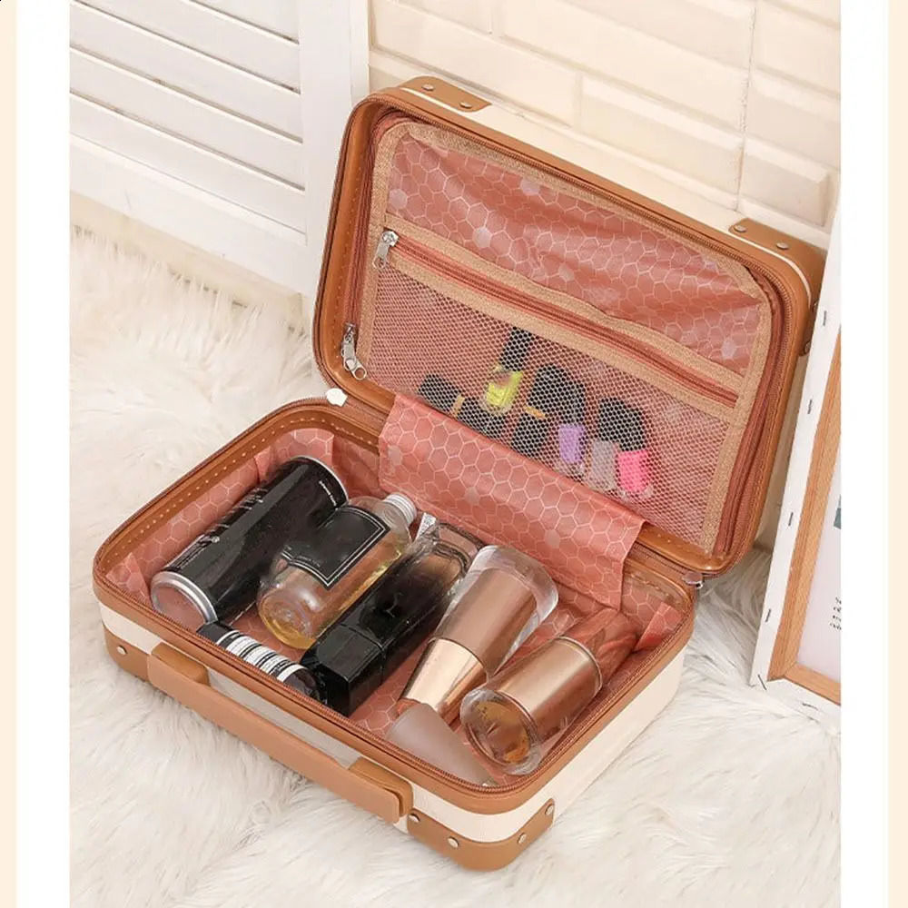 14 inch Mini Travel Suitcase Cosmetic Box Hand Luggage Organizer Makeup Case Small Password Boarding 240830