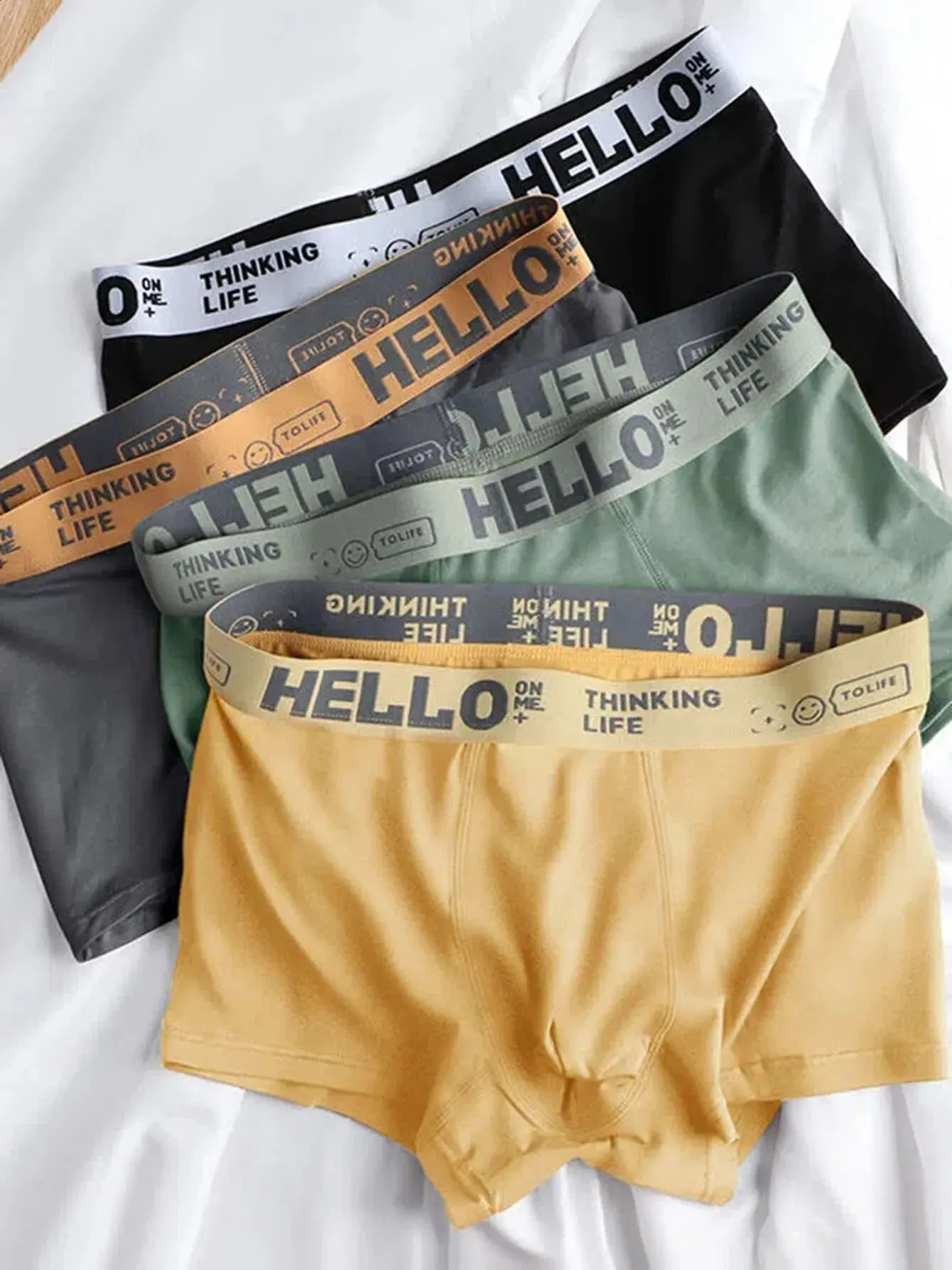 5pcs Mens Underwear Breathable Comfy Quick Drying Stretchy Boxer Trunks Sexy Underpants Trendy Panties 240830