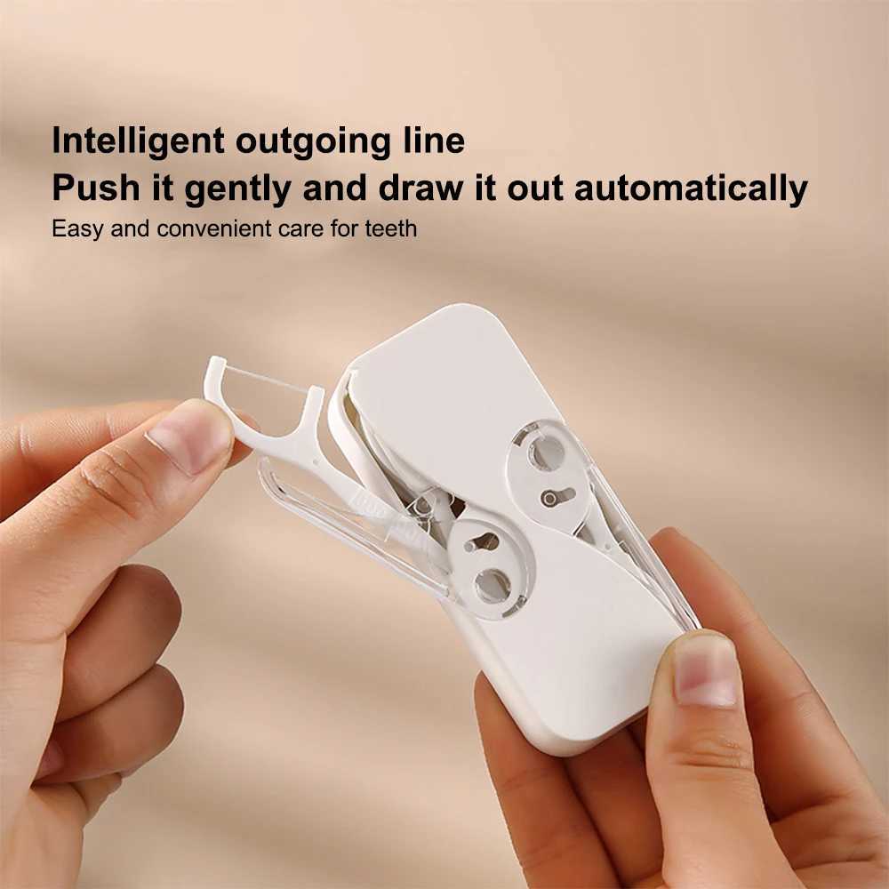 Automatic Dental Floss Dispenser Storage Box Reusable Pocket Floss Toothpicks Container Portable Teeth Flosser Holder ToolXJ240830