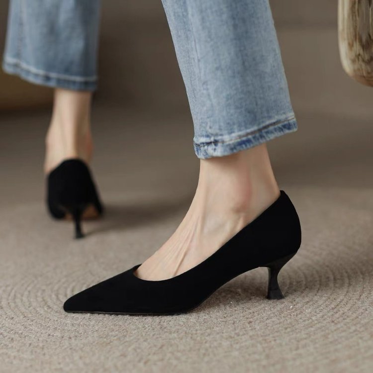 High Heel Shoes for Women - New 2024 Korean Style Simple Pointed Toe Stiletto Pumps dh910320090