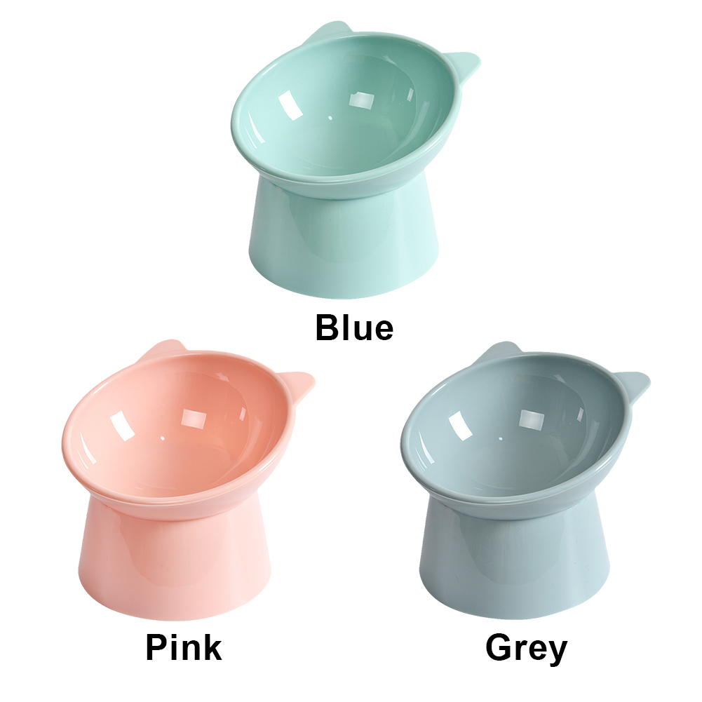 Tilted Cat Food Bowl Cat Food Dish Ergonomic Raised Cat Food Bowl Anti Vomiting Plastic Feeding Bowl for Flat- Faced Cats