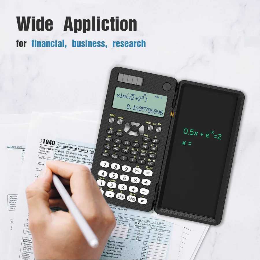 NEWYES NY-82MS Engineering Science Calculator Foldable Portable 240 Calculation Function Calculator with Writing Tablet M240831